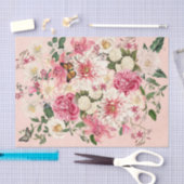 Papier Mousseline Jardin rose Lily et Peony Bouquet vertical rose (Artisanat)