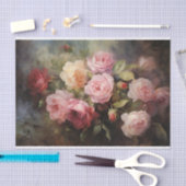 Papier Mousseline Jardin Rose victorien (Artisanat)