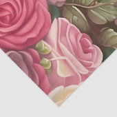 Papier Mousseline Jardin Rose victorien - Fleurs rose pastel (Détail)