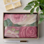 Papier Mousseline Jardin Rose victorien - Fleurs rose pastel (Cadeau)