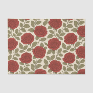 Papier Mousseline Jardin Rose victorien Vintage Floral