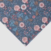 Papier Mousseline Jardin sauvage en bleu (Détail)