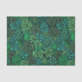 Papier Mousseline Jardin succulent en vert (Recto)