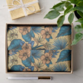 Papier Mousseline Jardin toucan en jaune et bleu (Cadeau)