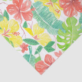 Papier Mousseline Jardin tropical, plumeria hibiscus et feuilles de (Détail)
