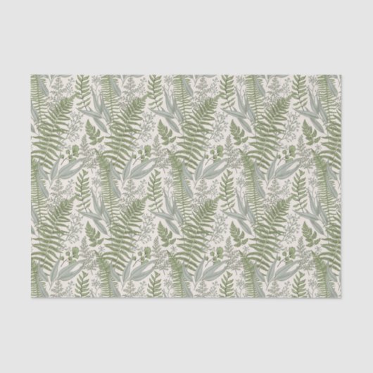 Papier Mousseline Jardin vert fleuri (Recto)