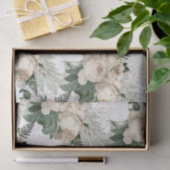 Papier Mousseline Jardin victorien Rose de Champagne blanc (Cadeau)