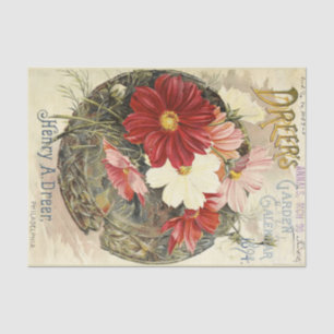 Papier Mousseline Jardin Vintage des fleurs de découpage