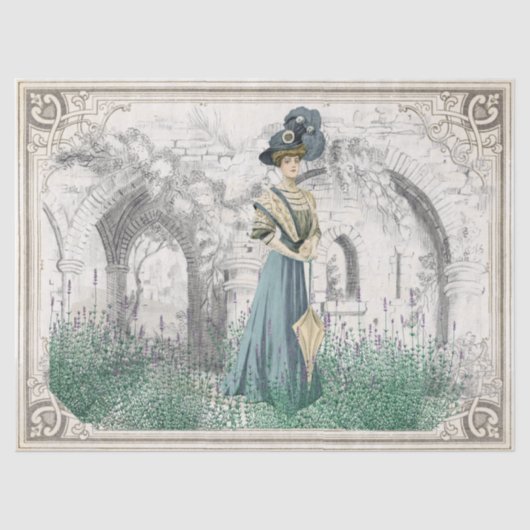 Papier Mousseline Jardin vintage Lady Lavender Arche Frame (Recto)