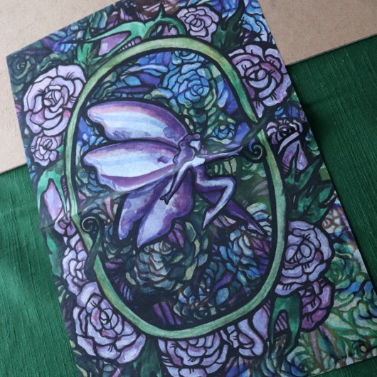 Papier Mousseline Jardins de Rose de Fée violette Roses