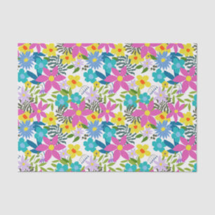 Papier Mousseline Jardins tropicaux à la mode fleurie
