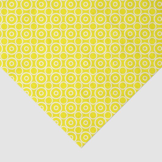 Papier Mousseline Jaune Avec Cercles Blancs (Détail)