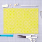 Papier Mousseline Jaune Avec Cercles Blancs (Artisanat)