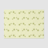 Papier Mousseline Jaune avec des étoiles vert lime (Recto)