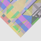 Papier Mousseline Jaune bleu violet géométrique (Détail)