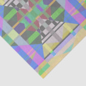 Papier Mousseline Jaune bleu violet géométrique (Détail)