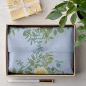 Papier Mousseline Jaune clair et bleu pâle Rose Mariage floral (Cadeau)