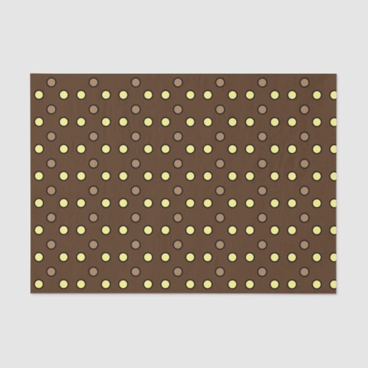 Papier Mousseline jaune et beige pois (Recto)