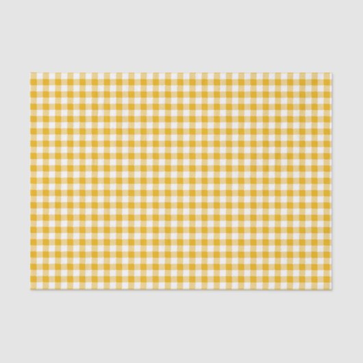 PAPIER MOUSSELINE JAUNE ET BLANC EN VICHY MOTIF PLAID (Recto)