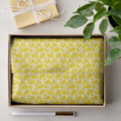 PAPIER MOUSSELINE JAUNE ET BLANC MOTIF PAISLEY (Cadeau)