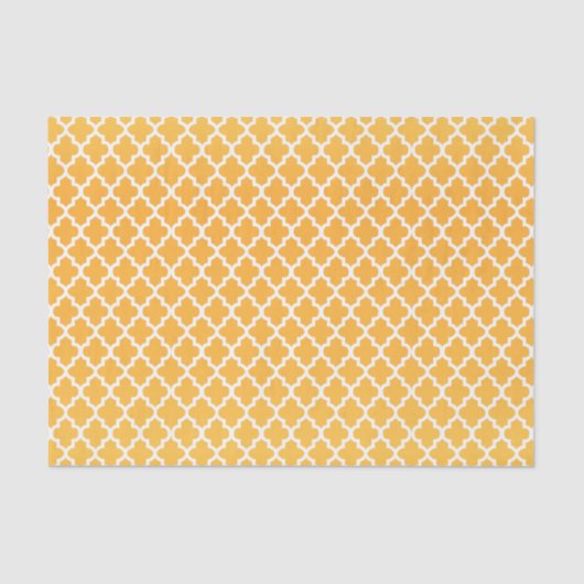 Papier Mousseline Jaune et motif d'or de Quatrefoil (Recto)