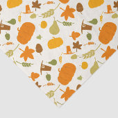 Papier Mousseline Jaune et Orange Thanksgiving Motif (Détail)