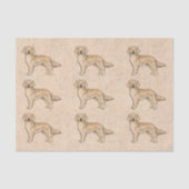Papier Mousseline Jaune Golden Retriever mignon Motif de dessin anim (Recto)