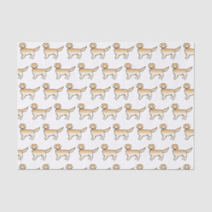Papier Mousseline Jaune Golden Retriever mignon Motif de dessin anim