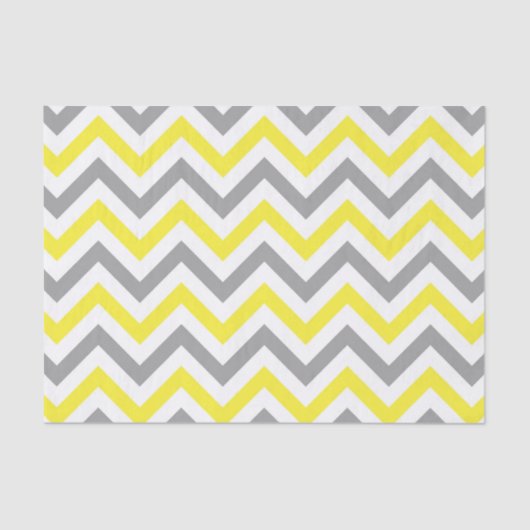 Papier Mousseline Jaune, Gris Dk What Grand Motif Chevron ZigZag (Recto)