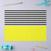 Papier Mousseline Jaune néon avec rayures noires et blanches (Artisanat)