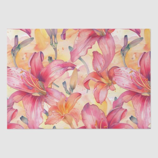 Papier Mousseline Jaune rose (Recto)