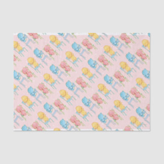 Papier Mousseline Jaune, rose, et bleu concerne des chaises