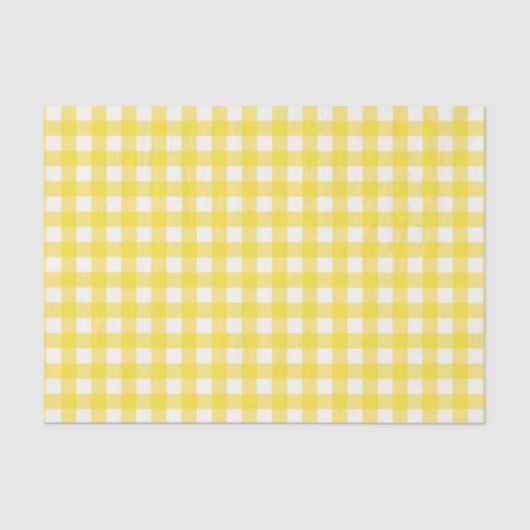 Papier Mousseline Jaune soleil En vichy Motif vérifié (Recto)