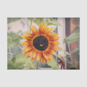 Papier Mousseline Jaune Tournesol Orange Abeille Jardin Découpage