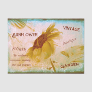 Papier Mousseline Jaune Tournesol Sépia Vintage Éphémère Antique