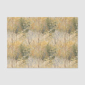 Papier Mousseline Jaune Vert Brun Arbres (Recto)