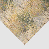 Papier Mousseline Jaune Vert Brun Arbres (Détail)