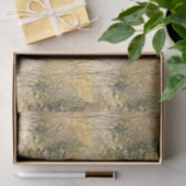 Papier Mousseline Jaune Vert Brun Arbres (Cadeau)