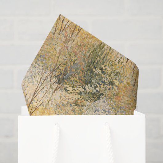 Papier Mousseline Jaune Vert Brun Arbres (Sac cadeau)