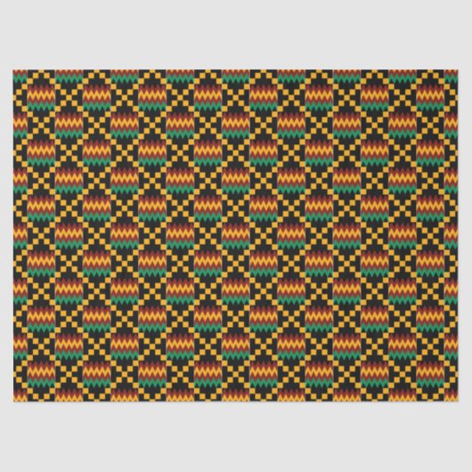 Papier Mousseline Jaune, Vert, Rouge, Noir Kwanzaa Kente Cloche (Recto)