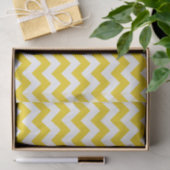 Papier Mousseline Jaune Zigzag, Jaune Chevron, Motif géométrique (Cadeau)