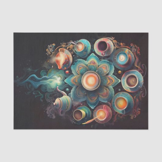 Papier Mousseline Java Mandala, Tout le monde aime le café ! (Recto)