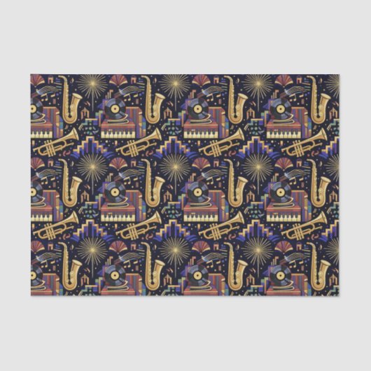 Papier Mousseline Jazz Age Celebration Pattern (Recto)