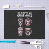 Papier Mousseline Je cours sur café et films d'horreur Halloween eff (Artisanat)