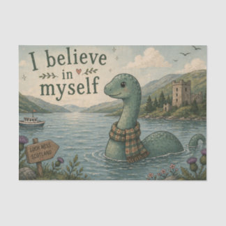 Papier Mousseline Je crois en moi-même Monstre du Loch Ness fantaisi