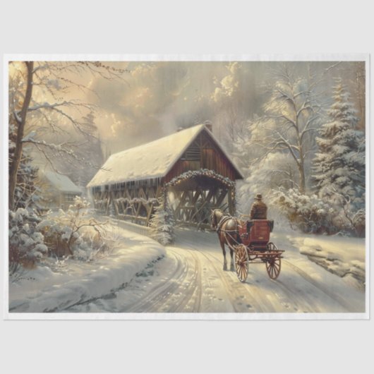 Papier Mousseline Je serai à la maison pour Noël (Recto)