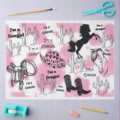 Papier Mousseline Je suis un thème de cowgirl (Artisanat)