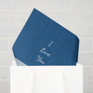 Papier Mousseline Je t'aime Mon bloc de couleur bleu foncé