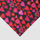 Papier Mousseline Je t'aime, motif de coeur de Noël (Détail)