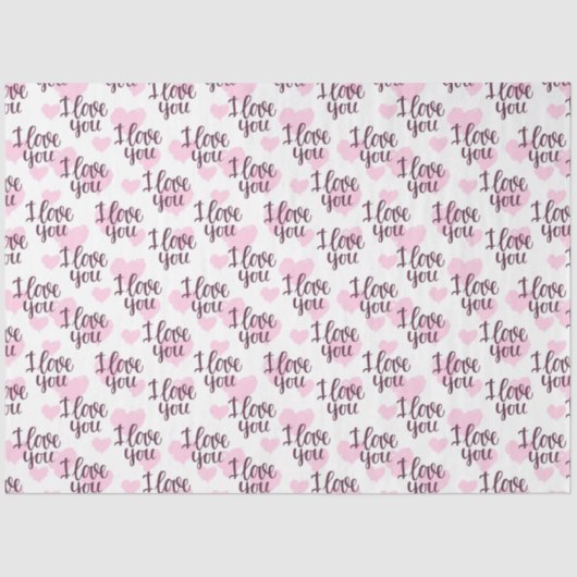 Papier Mousseline Je T'Aime Papier Tissu (Recto)